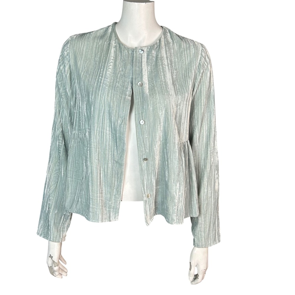 Vince Crushed Velvet top Small Peplum Button up fairy ethereal whimsical